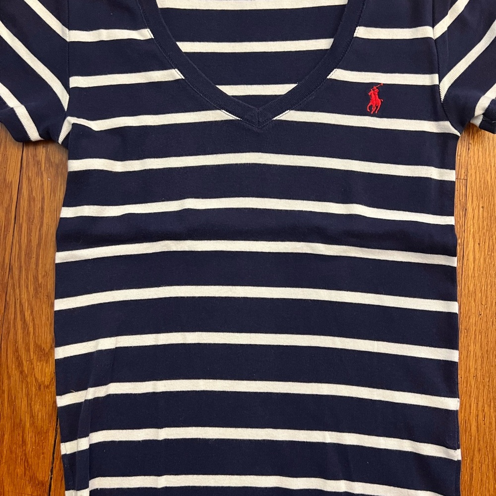 Ralph Lauren women’s Navy and White Striped Tee